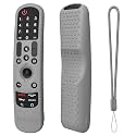 Sounce Silicone Remote Cover Compatible with LG TV AN-MR21GA (2021),MR22GA (2022),MR23GA (2023) Case with Loop (Grey) [Remote NOT Included]