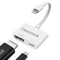 Sounce Lightning to HDMI Adapter with Charging Port, 1080p Digital AV Adapter Sync Screen Converter for iPhone, iPad, iPod, HDMI Converter to HD TV, Projector, Monitor - White