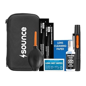 sounce 8-in-1 camera lens cleaning kit  dslr mirrorless camera cleaner  air blower lens pen sensor swab microfiber cloth  binoculars laptop screen cleaning kit  travel friendly