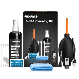 sounce professional 8-in-1 cleaning kit for laptop tablet smartphone camera includes 100ml cleaning solution air blower cotton swabs suede plush microfiber cloth