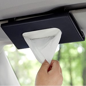 sounce pu leather tissue box holder mask holder rectangular sun visor napkin mask dispenser premium car tissue box for car vehicle black