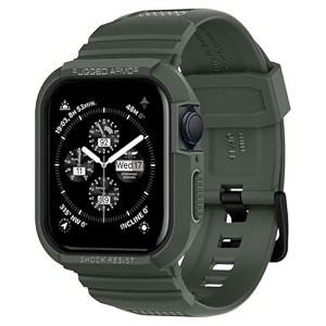 sounce rugged armor bands compatible with apple watch band strap for iwatch series 8 7 6 5 4 3 2 se watch not included 42mm 44mm 45mm  49mm ultra green