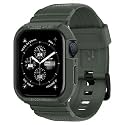 Sounce Rugged Armor Bands Compatible with Apple Watch Band Strap for iWatch Series 8 7 6 5 4 3 2 SE [Watch NOT Included] (42MM 44MM 45MM / 49MM Ultra, Green)