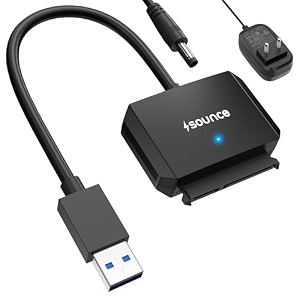 sounce sata cable usb 30 to sata iii hard disk connector for 35 25 inch ssd amp hdd hard drive disk and sata optical drive with 12v 2a power adapter external hard disk adapter support uasp - black