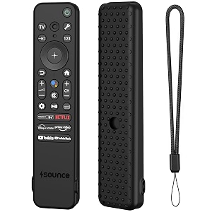 sounce silicone remote cover compatible with sony bravia smart tv 2023 rmf-tx910u  full protective shockproof case with anti-slip texture precision fit d-black remote not included