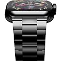 Sounce Stainless Steel Band for Apple Watch Strap Ultra/Ultra 2 Link Bracelet 49mm 44mm 45mm 42mm, Metal Strap with Folding Clasp for Apple Watch Series 9 8 7 6 5 4 3 2 1 SE - Black