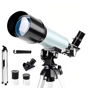 sounce telescope zoom 90x hd focus astronomical refractor with portable tripod stand high-power telescope and beginners to explore moon space planets star wildlife watch day-night sky outdoor