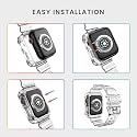 Sounce Transparent Watch Bands with Rugged Armor Cover Compatible with Apple Watch Band Strap 42MM 44MM 45MM 49MM Ultra for iWatch Series 8 7 6 5 4 3 2 SE Bumper Case [Watch NOT Included] - White