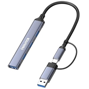 sounce usb  type c 4 port usb hub 30 with 5 gbps superspeed data transmission1usb 30 ports 3usb 20 portsleek metal design type c hub for laptop macbook chromebook amp smartphones grey