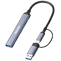 Sounce USB + Type C 4 Port USB Hub 3.0 with 5 Gbps Superspeed Data Transmission,1*USB 3.0 Ports, 3*USB 2.0 Port,Sleek Metal Design Type c hub for Laptop, MacBook, chromebook &amp; Smartphones (Grey)