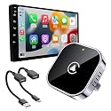 Sounce Wireless 2-in-1 Apple CarPlay &amp; Android Auto Adapter: Convert Wired to Wireless with Zero Latency Connection, Mini Design, Universal Compatibility for 1000+ Cars USB-C &amp; Type-C Black and Silver