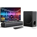 Sound Bar with Subwoofer, 100W Bass Soundbar for Smart TV, w/Dolby Atmos 3D Surround Sound System, 2.1CH Home Theater Audio Soundbar, Adjustable Home Theater Bluetooth Speaker for TV/Projector/PC