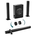 GEOYEAO Sound Bars for TV with Subwoofer, 2.1ch Home Audio Speaker & 3D & 240W Deep Bass Subwoofer Bluetooth 2-in-1 Detachable TV Surround Sound Speaker System