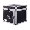 Sound Town 8-Space PA/DJ Pro Audio Rack/Road Case with Slant Mixer Top (STMR-8U)