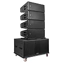 Sound Town ZETHUS Series Line Array Speaker System with Four Dual 10-inch Powered Line Array Speakers, One Dual 18-inch Line Array Subwoofer, Flying Frame, and Caster Board (ZS-A210X4-218S)
