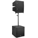 Sound Town ZETHUS Series Line Array Speaker System with Two Dual 8-inch Powered Line Speakers, One 18-inch Subwoofer, One Flying Frame and One Stand (ZS-A28X2-18S)
