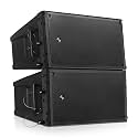 Sound Town ZETHUS Series Pair of Dual 8" Powered Line Array Speakers with Class-D Amplifier, DSP, for Lounge, Club, Bar, Theater, Restaurant, Church, Black(ZETHUS-A28PW-PAIR)
