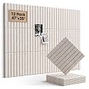 Acoustic Panels 12 Pack Square Soundproof Wall Panels with 60 Adhesive Tapes, High Density Acoustic Foam Panels Sound Proof Foam for Home Office, Recording Studio, Ceiling, 12" X 12" X 0.4"