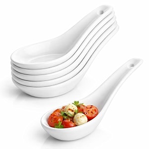 soup spoon  pure white ceramic soup spoons 15 cm microwave amp dishwasher safe elegant tableware for home hotel amp restaurant use pack of 6