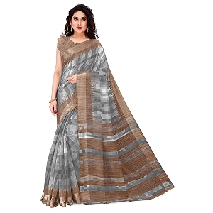 SOURBH Cotton Blend Texture Printed Womens Saree