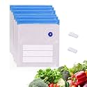 Reusable Sous Vide Bags 24 PCS 10"X11" Vacuum Zipper Sealer Bag for Food,Vacuum Seal Bags with Hand Pump&amp;Sealing Clips for Sous Vide Cooking,Freezer Safe,Microwave Heating and Food Storage