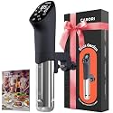 Carori Sous Vide Machine 1100W, Sous Vide Precision Cooker, Ultra Quiet Immersion Circulator with Recipes, Accurate Temperature and Time Control with Adjustable Clamp, Brushless Motor, Black