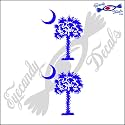 South Carolina Palmetto Moon (Detailed Style) 3" Decal Sticker 2 Pack Purple