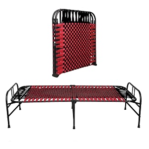 south whales single folding bed cot - 3x6 feet portable bed for adults lightweight amp durable synthetic niwar with 1 year warranty orangeblack