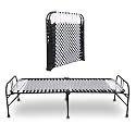 South Whales Single Folding Bed Cot - 3X6 Feet Portable Bed for Adults, Lightweight &amp; Durable Synthetic Niwar with 1 Year Warranty (Black)