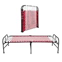 South Whales Single Folding Bed Cot - 3X6 Feet Portable Bed for Adults, Lightweight &amp; Durable Synthetic Niwar with 1 Year Warranty (Red)