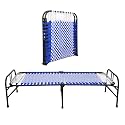 South Whales Single Folding Bed Cot - 3X6 Feet Portable Bed for Adults, Lightweight &amp; Durable Synthetic Niwar with 1 Year Warranty (Blue)