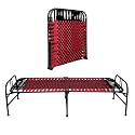 South Whales Single Folding Bed Cot - 3X6 Feet Portable Bed for Adults, Lightweight &amp; Durable Synthetic Niwar with 1 Year Warranty (OrangeBlack)