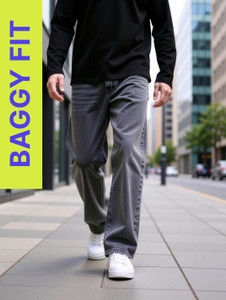 SOUTHEE Loose Fit Men Grey Jeans