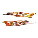Southern Decalz Pair of Tribal Flames - Vinyl Decal Sticker - 12" x 5" - Orange Flames