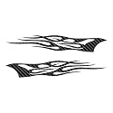 Southern Decalz Pair of Tribal Flames - Vinyl Decal Sticker - 12" x 5" - Carbon Fiber