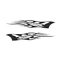Southern Decalz Pair of Tribal Flames - Vinyl Decal Sticker - 12" x 5" - Matte Black
