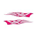 Southern Decalz Pair of Tribal Flames - Vinyl Decal Sticker - 12" x 5" - Hot Pink