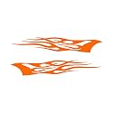 Southern Decalz Pair of Tribal Flames - Vinyl Decal Sticker - 12" x 5" - Orange