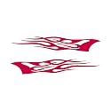 Southern Decalz Pair of Tribal Flames - Vinyl Decal Sticker - 12" x 5" - Red
