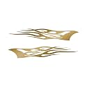 Southern Decalz Pair of Tribal Flames - Vinyl Decal Sticker - 12" x 5" - Gold
