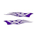 Southern Decalz Pair of Tribal Flames - Vinyl Decal Sticker - 12" x 5" - Purple