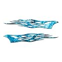 Southern Decalz Pair of Tribal Flames - Vinyl Decal Sticker - 12" x 5" - Blue Flames