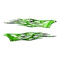 Southern Decalz Pair of Tribal Flames - Vinyl Decal Sticker - 12" x 5" - Green Flames