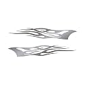 Southern Decalz Pair of Tribal Flames - Vinyl Decal Sticker - 12" x 5" - Silver