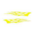 Southern Decalz Pair of Tribal Flames - Vinyl Decal Sticker - 12" x 5" - Brimstone Yellow