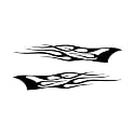 Southern Decalz Pair of Tribal Flames - Vinyl Decal Sticker - 12" x 5" - Black