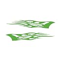 Southern Decalz Pair of Tribal Flames - Vinyl Decal Sticker - 12" x 5" - Lime