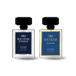 day set of 2 freedom fresh aqua  long-lasting lab tested  50 ml each eau de parfum - 100 ml for men amp women