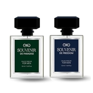 day gift hamper set of 2 freedom and paradise  long-lasting lab tested  50 ml each eau de parfum - 100 ml for men