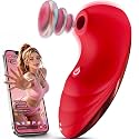 Sovokn Rose Toy Suction Vibrator for Women, 7 Modes, App Control, Chili Red